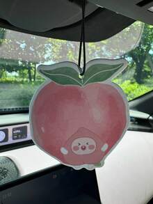粉紅桃子可愛的汽車香氛，含香片，黑色，日系卡通動漫後視鏡掛飾，通風口夾式，浴室/家居裝飾芳香袋 - 小蒼蘭 - 查看 8