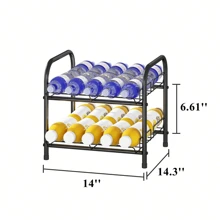 Water Bottle Storage Rack,Metal Beverage Can Rack,Large Capacity Bottled Rack Water Bottle Holder Stand For Cabinet,Countertop Kitchen,Party,Black - 2層 - 查看 8