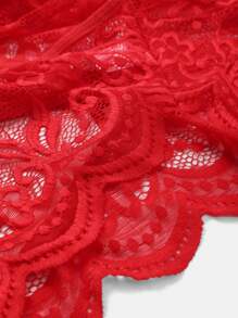 Đồ lót ren hở đáy gợi cảm, bodysuit, co giãn, thời trang và cá tính để đi chơi, phong cách Baddie - Đỏ - Xem 7