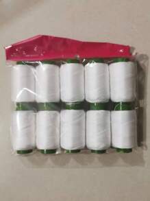5/10 件装白色 #402 缝纫机线，200 码，适用于家庭缝纫 - 白色 - 查看 6