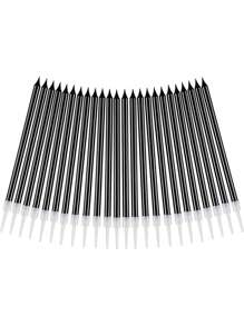 6 piezas de velas negras largas con rosca para decoración de pastel de fiesta de cumpleaños - Negro - Ver 4