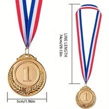 Golden/Silvery/Bronze Award Medals, Winner Medals For Competitions, Party, 2 Inches - Multicolor - View 3