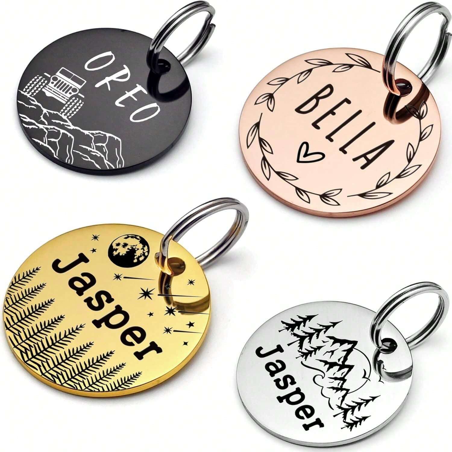 Custom Dog Tags, Funny Double Sided Deep Engraved Stainless Steel Pet