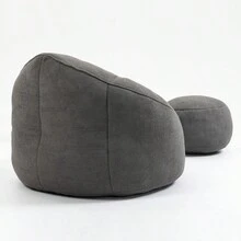 Bedding Bean Bag Sofa Chair High Pressure Foam Bean Bag Chair Adult Material With Padded Foam Padding Compressed Bean Bag With Footrest - 灰色+超細纖維 - 查看 11