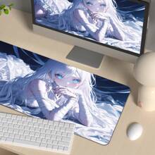 1 Tấm lót chuột chơi game dành cho cô gái tóc trắng Bàn di chuột Anime mở rộng, Tấm lót bàn lớn có đế chống trượt, Thảm bàn phím đầy đủ với các cạnh được khâu để chơi game và văn phòng - màu sắc - Xem 6