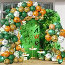 30Pcs/50Pcs 12Inch Jungle Animal Thickened Latex Balloons Set With Tropical Leaves Leopard Deer Zebra Printed For Babyshower Party Decor Wild One Birthday Party Supplies - As the Picture Shows - View 6