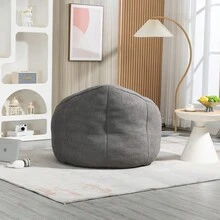 Bedding Bean Bag Sofa Chair High Pressure Foam Bean Bag Chair Adult Material With Padded Foam Padding Compressed Bean Bag With Footrest - 灰色+超細纖維 - 查看 5