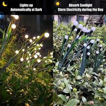 Solar Garden Lights, New Upgraded Leaf Design 8 Pack32 LED Solar Firefly Lights, Solar Garden Lights Outdoor Waterproof, Firefly Lights Solar Outdoor Decorations For Patio Yard, Warm White - 4 Pack - View 3