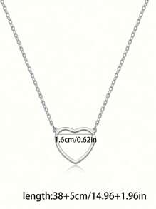 1pc Heart Pendant Necklace For Women, Suitable For Daily Wear Valentines,Mom,Mother,Mother's Day,Gift
