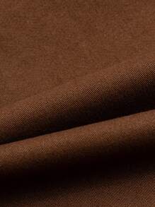 Young Boys Elastic Waist Embroidery Design Casual Woven Shorts - Coffee Brown - View 8