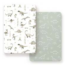 Pack N Play Sheets Fitted 2 Packs, Stretchy Ultra Soft Jersey Knit Pack And Play Sheets, Universal Fitted Portable/Mini Crib Mattresses Snug, Oliver Flora For Boy And Girl Love Valentine