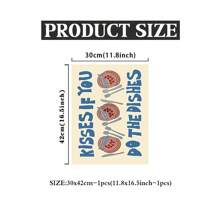 Tranh in Kisses If You Do The Dishes, Tranh in nghệ thuật nhà bếp, Tranh treo tường, Tranh treo tường tối đa, Trang trí căn hộ, Tranh treo tường cổ điển, Tranh treo tường màu xanh, Không khung, Tranh canvas, Quà tặng áp phích, Sinh nhật, Tốt nghiệp, Trang trí nhà bếp - Màu Khaki - Xem 11
