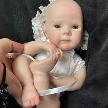 13 Inch Adorable Silicone Girl Handmade Real Touch Newborn Reborn Doll For Gift Or Collection - Multicolor - View 6