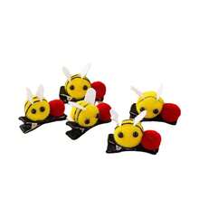 10pcs/Set Cute Bee Hair Clips For Bun Hairstyle, Hair Accessories - Yellow, Red and Black - View 3