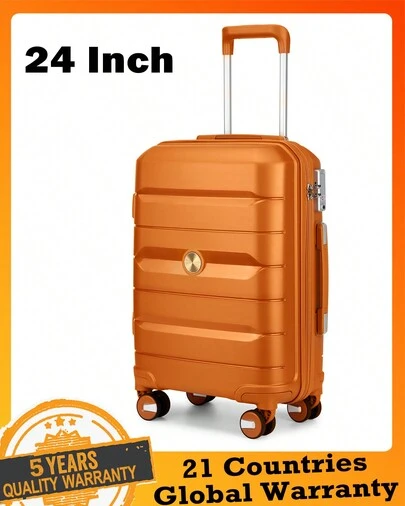 24 Inch Checked In Luggage PP Hardshell Lightweight Suitcase With TSA Lock Spinner Wheels 100% New Material