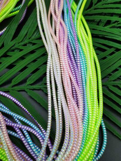 5pcs Colorful Laser Color USB Charging Line Anti-Break Protector Anti Break Spring Protection Rope Compatible With Phone Rope Headphone Winding Device Cable Protector, Charger Protector