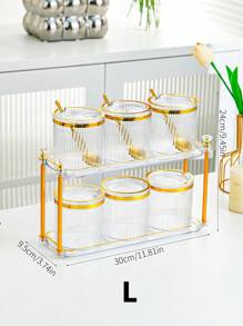 1套歐式高美學調味罐，具蓋可重複使用、防漏塑膠香料盛器，適用於辣椒油、鹽和糖等，廚房整理收納，廚房用品 - 彩色 - 查看 15