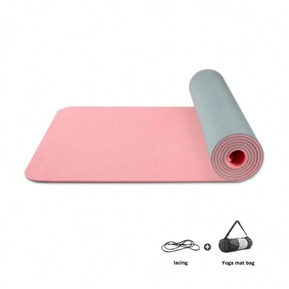 帶有攜帶帶的防滑TPE瑜伽墊，專業健身墊適用於家庭、普拉提和地面運動