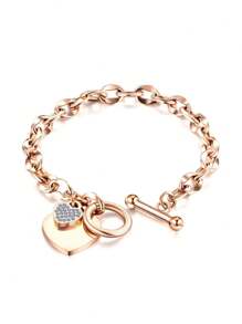 Simple & Stylish Summer Heart Stainless Steel Jewelry, Matching IoT Buckle, Unique & Elegant Women's Fashion With Minimalistic Design Valentines,Mom,Mother,Mother's Day,Gift - Star - View 4