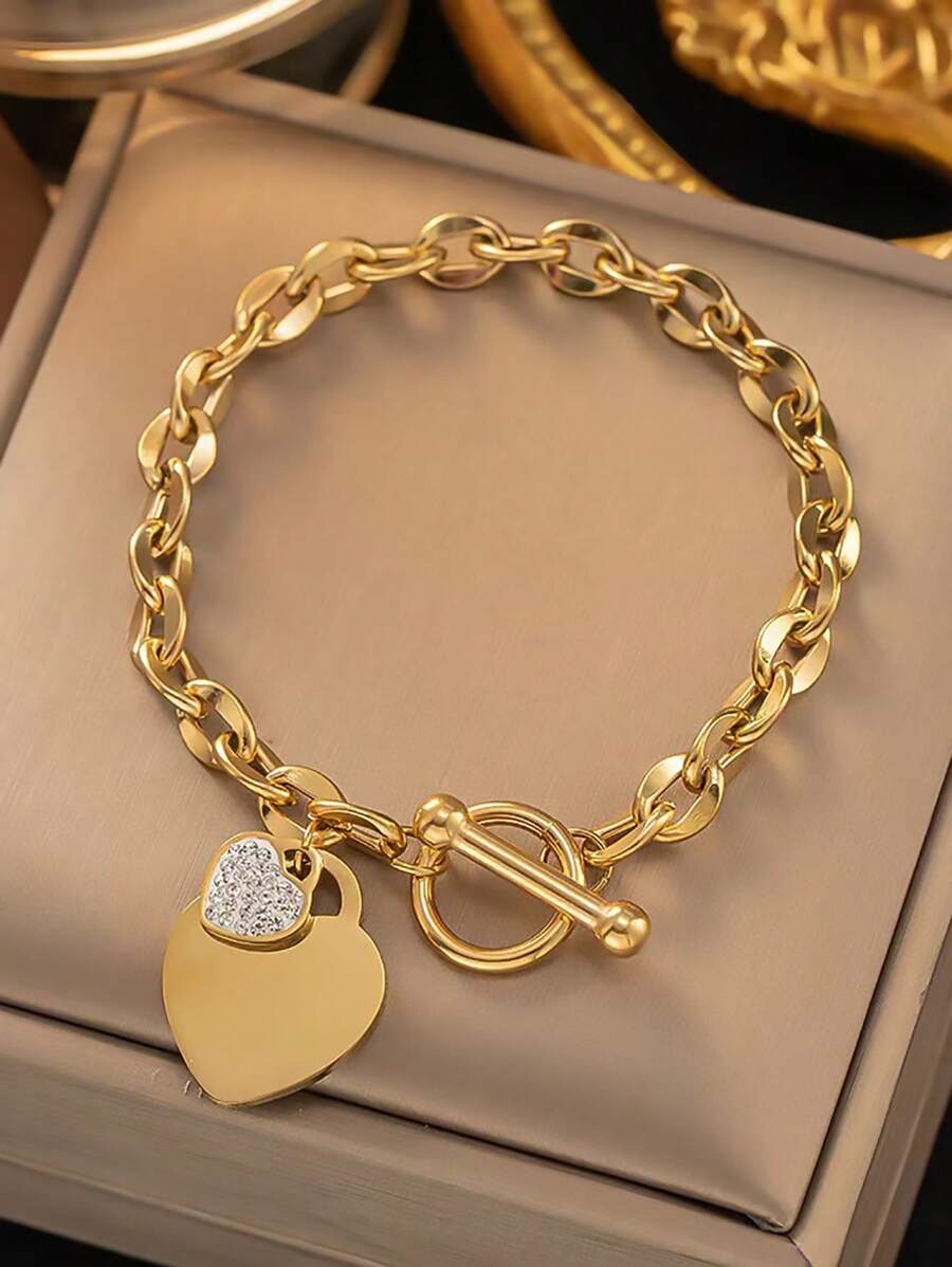 Simple & Stylish Summer Heart Stainless Steel Jewelry, Matching IoT Buckle, Unique & Elegant Women's Fashion With Minimalistic Design Valentines,Mom,Mother,Mother's Day,Gift - Star - View 1