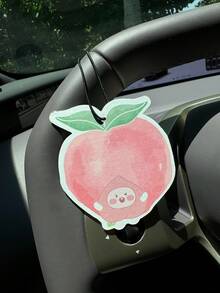 粉紅桃子可愛的汽車香氛，含香片，黑色，日系卡通動漫後視鏡掛飾，通風口夾式，浴室/家居裝飾芳香袋 - 小蒼蘭 - 查看 5