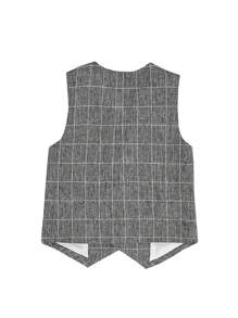 Summer New Children's Performance Formal Suit, Wedding Page Boy Gentleman Three-Piece Set, Vest + Shorts + Bow Tie - Dark Grey - View 3