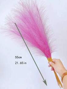 10 件人造芦苇和花朵家居装饰，北欧风格婚礼节日装饰，家居户外花园装饰人造花卉，新款圣诞树绿色精灵装饰，绿色卷曲茎红色蒲苇，现货快速发货，秋季装饰，秋季 - 玫紅色 - 查看 4