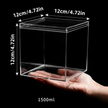 1pc/3PCS/4PCS Acrylic Box With Lid Food/Jewelry/Collection Storage Transparent Exquisite High-Grade - Multicolor - View 14