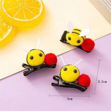 10pcs/Set Cute Bee Hair Clips For Bun Hairstyle, Hair Accessories - Yellow, Red and Black - View 4