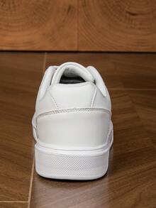 Novo Tênis Branco de Sola Grossa, Projetado por Celebridade, Bonito, Confortável, Leve, Estiloso, Versátil, Na Moda, Casual, Atlético para Homens - Branco - Visão 11