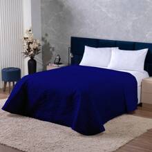 Ultrasonic Embroidered Quilt Double Queen And King Size Quilted Basic - Màu xanh hải quân - Xem 1