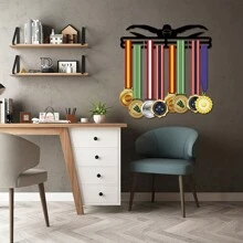 1pc Medal Hanger Display Soccer,Football,Swimming,Gymnastics,Skating,Hockey Metal Medal Holder 14inch L For 30 Medals Or More Laser Cut Heavy Duty Medal Display Rack - Blue and White - View 6