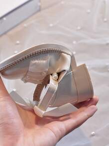 Mädchen Prinzessinnen Schuhe, 4 Jahreszeiten Britischer Stil Lederschuhe, Weiche Sohle Rutschfeste Mary Jane Schuhe mit Schleife & Perlen Dekor, Mädchen Riemen Design PU Ballerinas