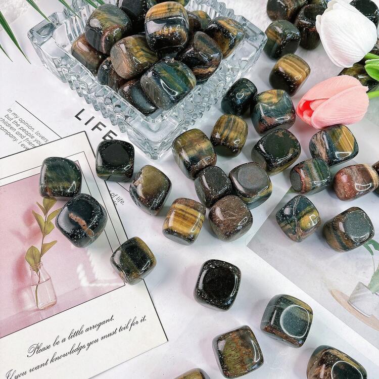 6 piezas Piedras decorativas naturales pulidas, peso aproximado de 200g de piedras en estado bruto - color - Añade 11