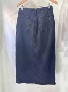 Women Denim Skirts - Màu xám đen - Xem 2