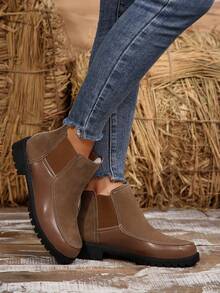 Women's Slip-On  Boots, Autumn/Winter 2024 New British Style Melady Lady Ankle Boots - Brown - View 6