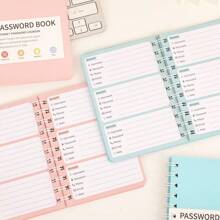 65 Sheets Simple PVC Hardcover Coil Password Book Advanced Address Password Manager With Alphabetical Password Quick Access Username And Password Storage Perfect For Home Office Internet Computer Logins Back To School