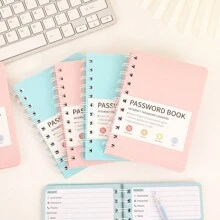 65 Sheets Simple PVC Hardcover Coil Password Book Advanced Address Password Manager With Alphabetical Password Quick Access Username And Password Storage Perfect For Home Office Internet Computer Logins Back To School