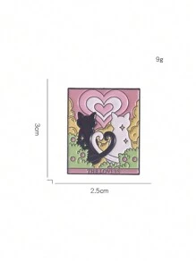 1 szt. Śliczne kreatywne Tarot słońce i księżyc kompas seria czarny kot metalowa emaliowana plakietka broszka bankiet odzież na co dzień jako prezent dla przyjaciół - Wielokolorowe - Zobacz 11