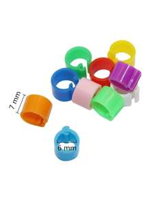 1000 chiếc Nhẫn chân chim bồ câu có lỗ mở 6 mm, không có dòng chữ, dễ nhận biết, màu sắc ngẫu nhiên - Thiết bị chim bồ câu đua - Nhiều màu - Xem 2