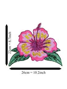 1 Piece Sequins Pink Flower Iron On Sewing On Patches For Clothing Diy Flower Style Bling Glitter Patches Skirt Applique Summer, School