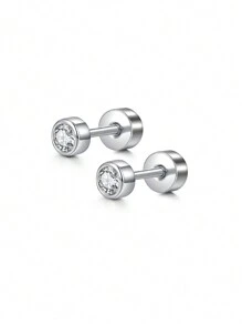 CIZME 2 piezas Pendientes de cartílago con circonita cúbica y ópalo plateado, anillos para el labio, joyería de piercing para cartílago/trago/hélice/concha, pendientes de cartílago/trago/hélice de acero inoxidable para mujer, pendiente de cartílago de 16G, pendientes de hélice con respaldo plano para cartílago, concha, joyería de piercing para mujer, pendientes de trago de 16G para mujer, pendientes de cartílago con respaldo plano de acero inoxidable, pendientes de botón con respaldo plano para labrete, concha, hélice, cartílago, trago, joyería de piercing
