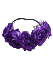 1个玫瑰花冠，高19.68英寸（50厘米），新娘发饰，适用于婚礼、派对、海滩度假、波西米亚风装饰道具。情人节配饰 - 彩色 - 查看 14