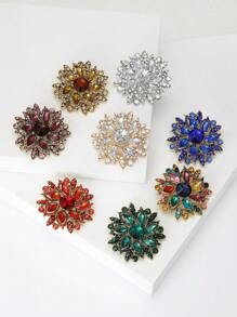 1pc Fashionable Rhinestone Flower Brooch Suitable For Daily Wear By Women Valentines,Mom,Mother,Mother's Day,Gift