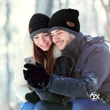 Men Hat Set - Black Cap+Glove - View 6