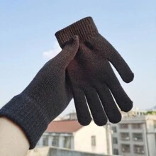 Men Hat Set - Black Cap+Glove - View 2