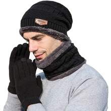 Men Hat Set - Black Cap+Glove - View 7