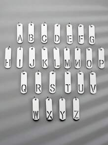 1 件钛钢字母吊坠项链，简约百搭 26 个英文字母小设计项链，时尚配饰，圣诞节、新年、情人节礼物