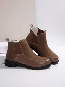 Women's Slip-On  Boots, Autumn/Winter 2024 New British Style Melady Lady Ankle Boots - Brown - View 3