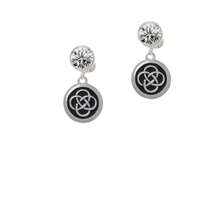 Delight Jewelry Celtic Knot In Black Circle Crystal Clip On Earrings - pha lê trong suốt - Xem 1